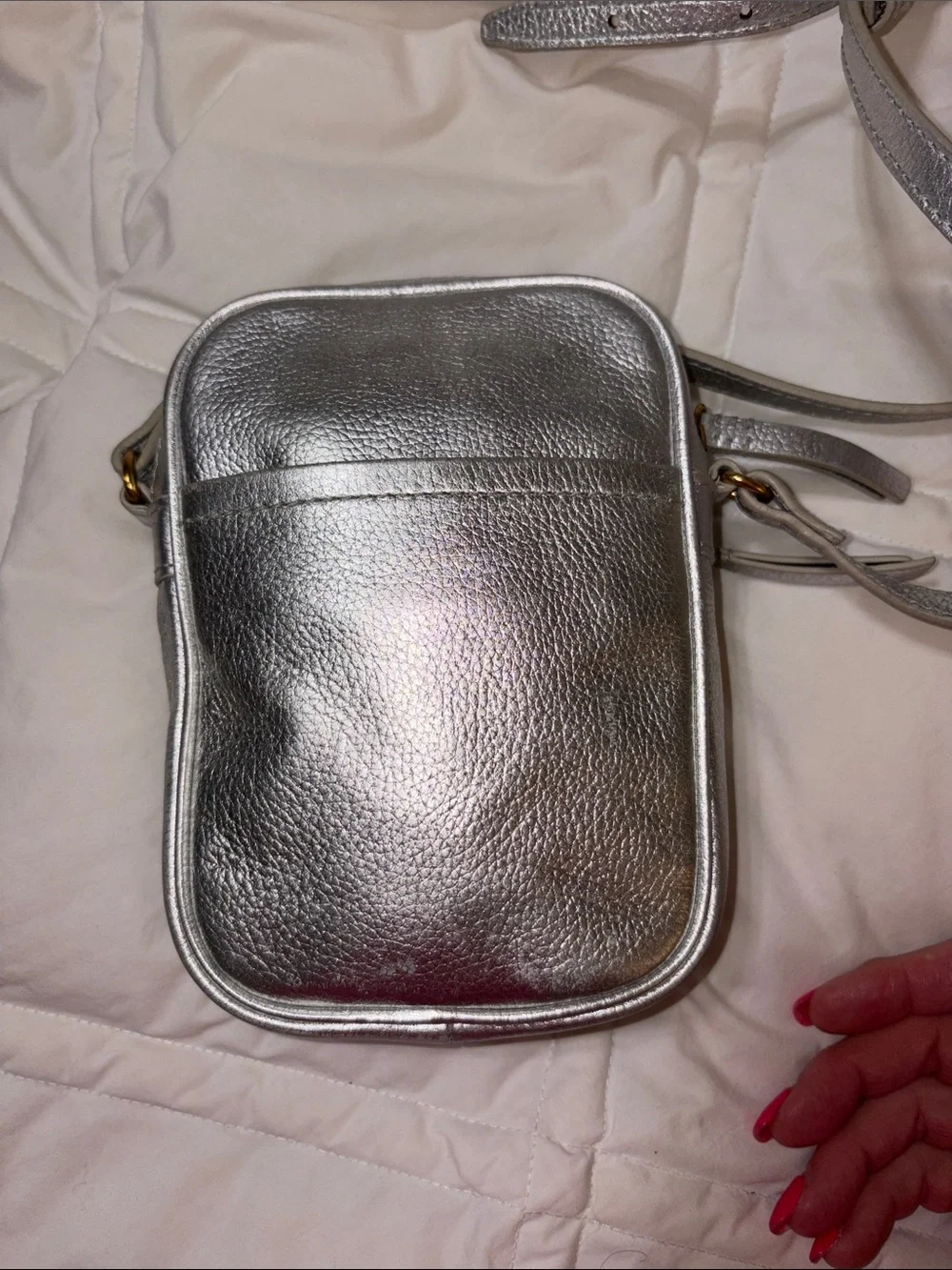 American Leather Company Cleveland Crossbody bag metallic silver
